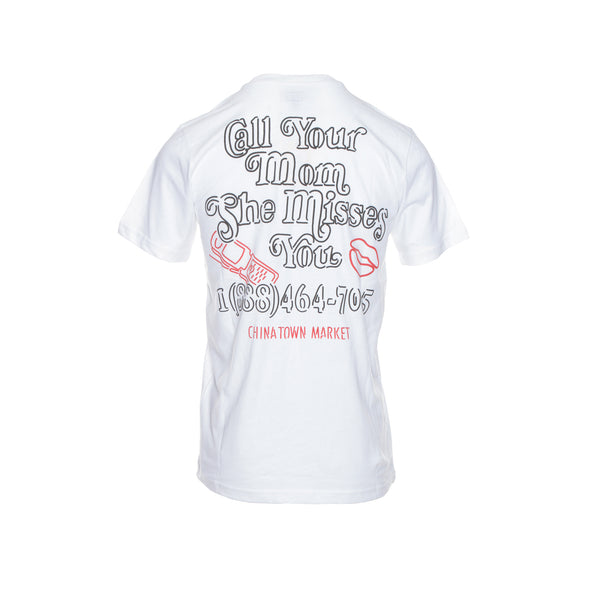 Chinatown Market "Call Your Mom" Short Sleeve Men's Graphic Tee in White