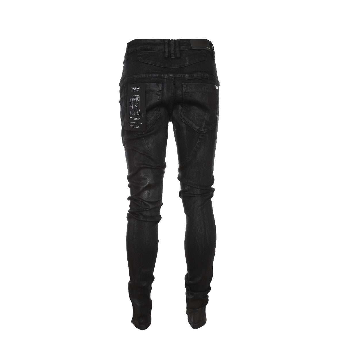 Kollar Destroyed Wax Black Men's Skinny Jeans Black