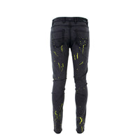 Balck Denim Slime Men's Designer Jeans Black