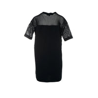 Love Moschino Mesh Jersey Dress With Logo Black
