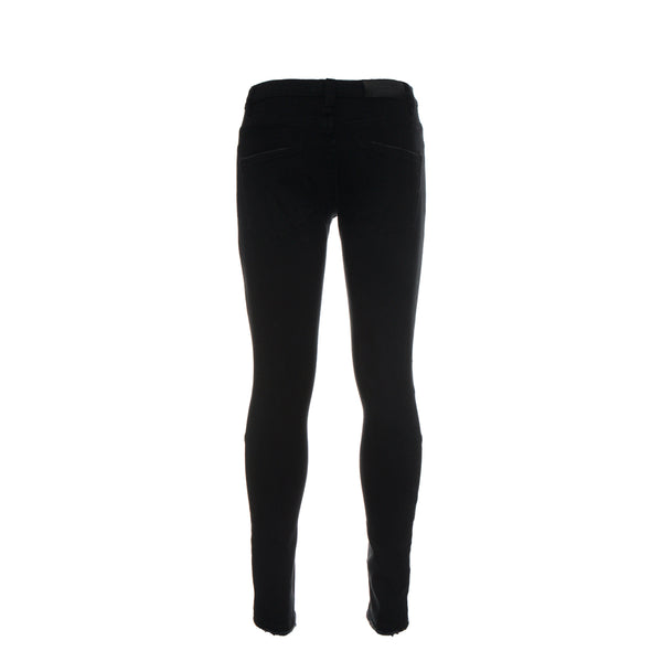 Black Denim Silent Men's Skinny Distressed Jeans Black