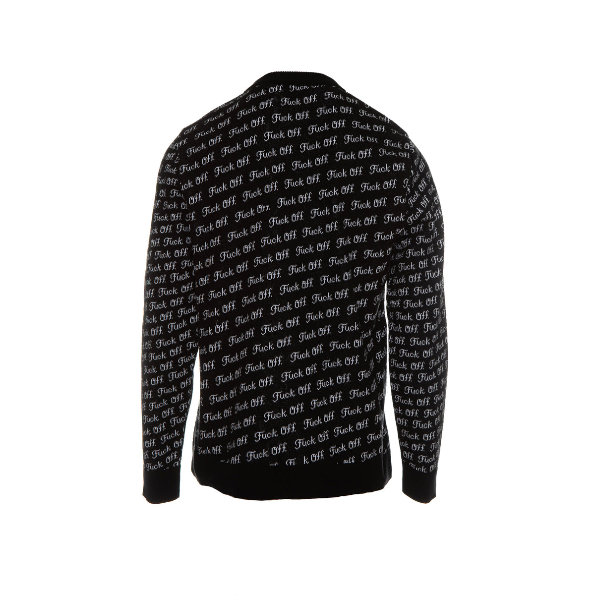 Raised By Wolves Fu*k Off Jacquard Men's Sweater Black