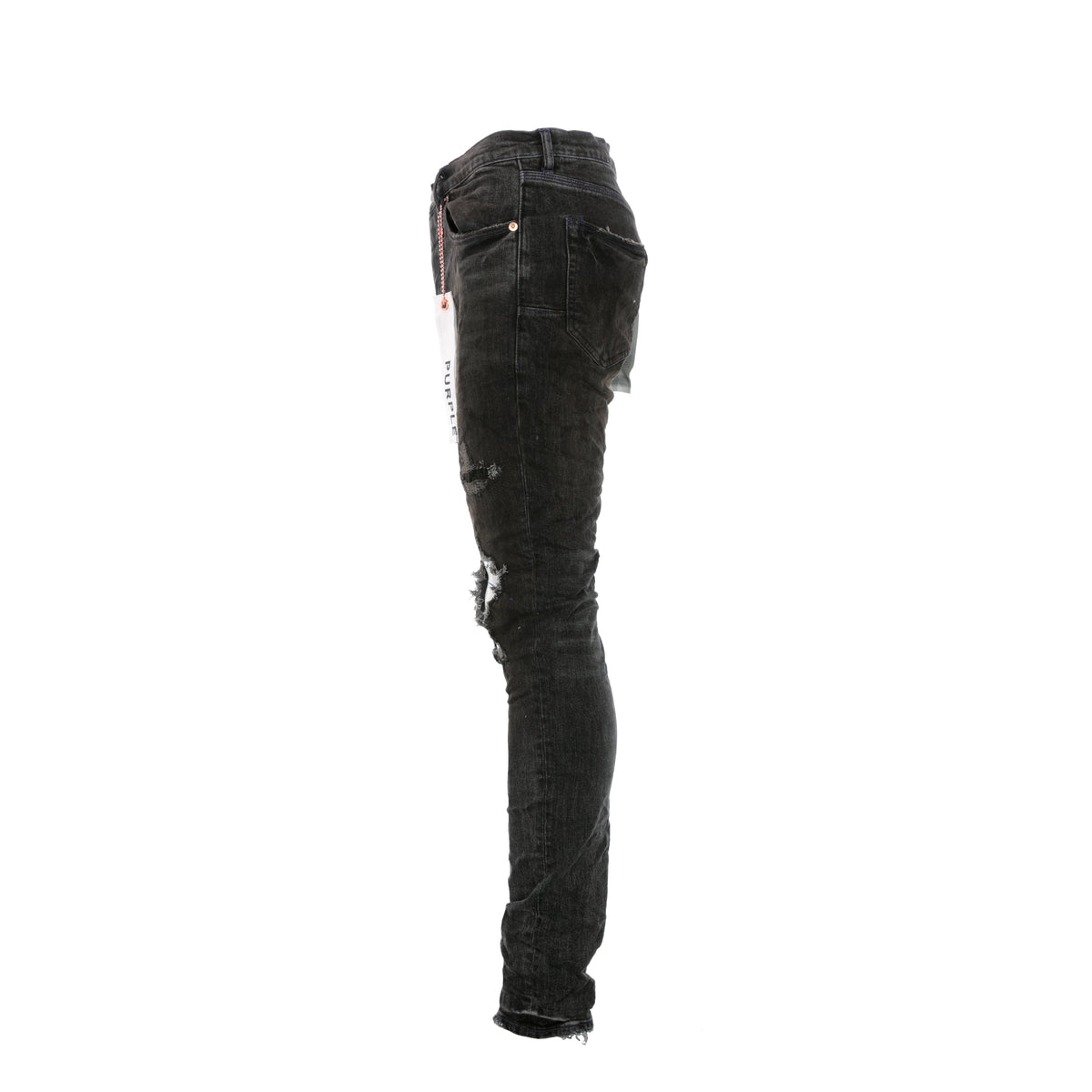 Purple Brand Denim P001 Black Big Knee Blowout Jean
