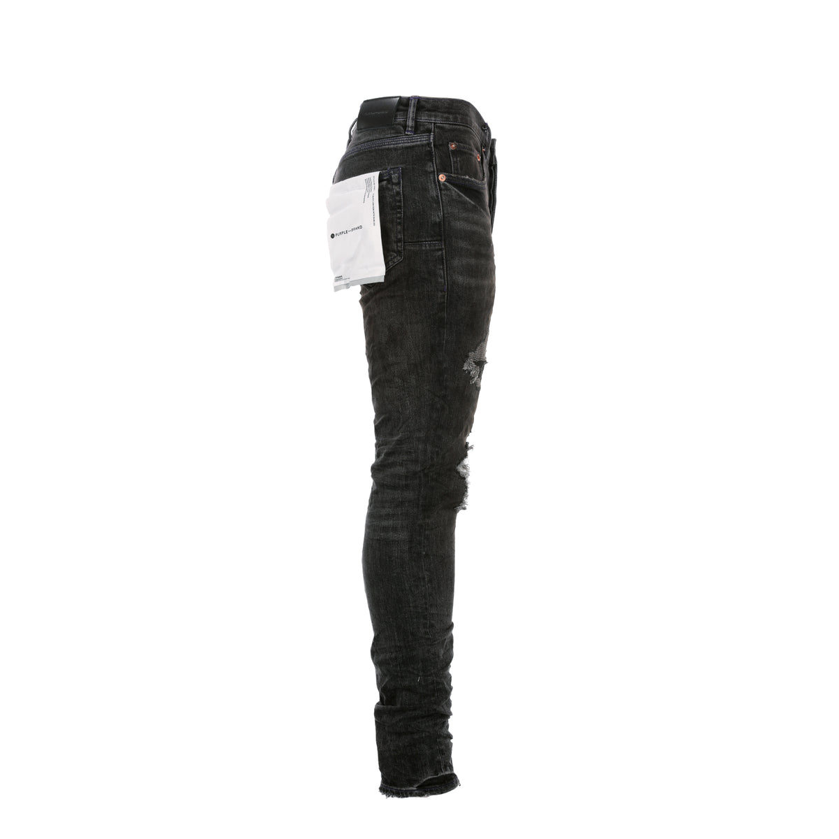 Purple Brand Denim P001 Black Big Knee Blowout Jean