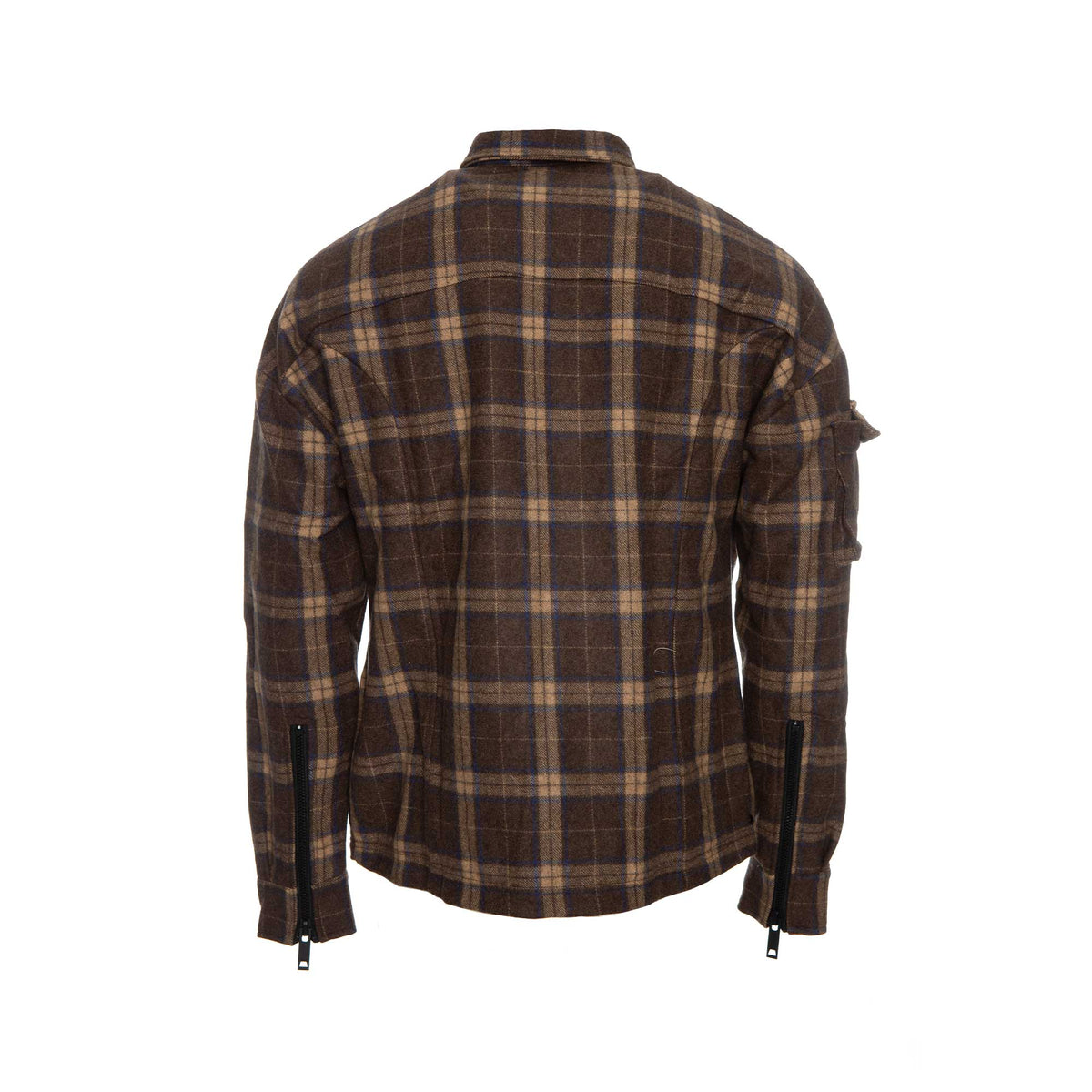 Kollar Mens Zip Flannel Brown