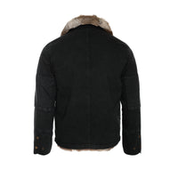 Ojardof Military Men's Fur Jacket Black