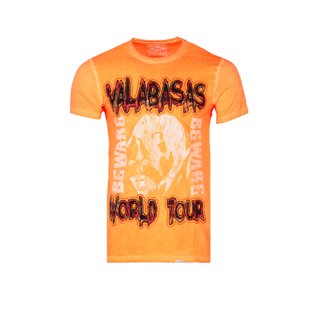 Valabasas Be Ware Vintage Orange Men's Graphic SS Tee