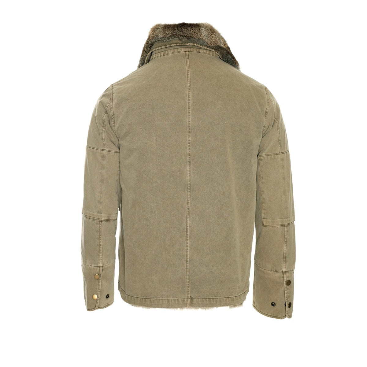 Ojardof Military Men's Fur Jacket Olive Green