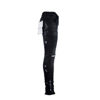 Purple Brand P001 - Black Resin Knee Slit Men's Jean
