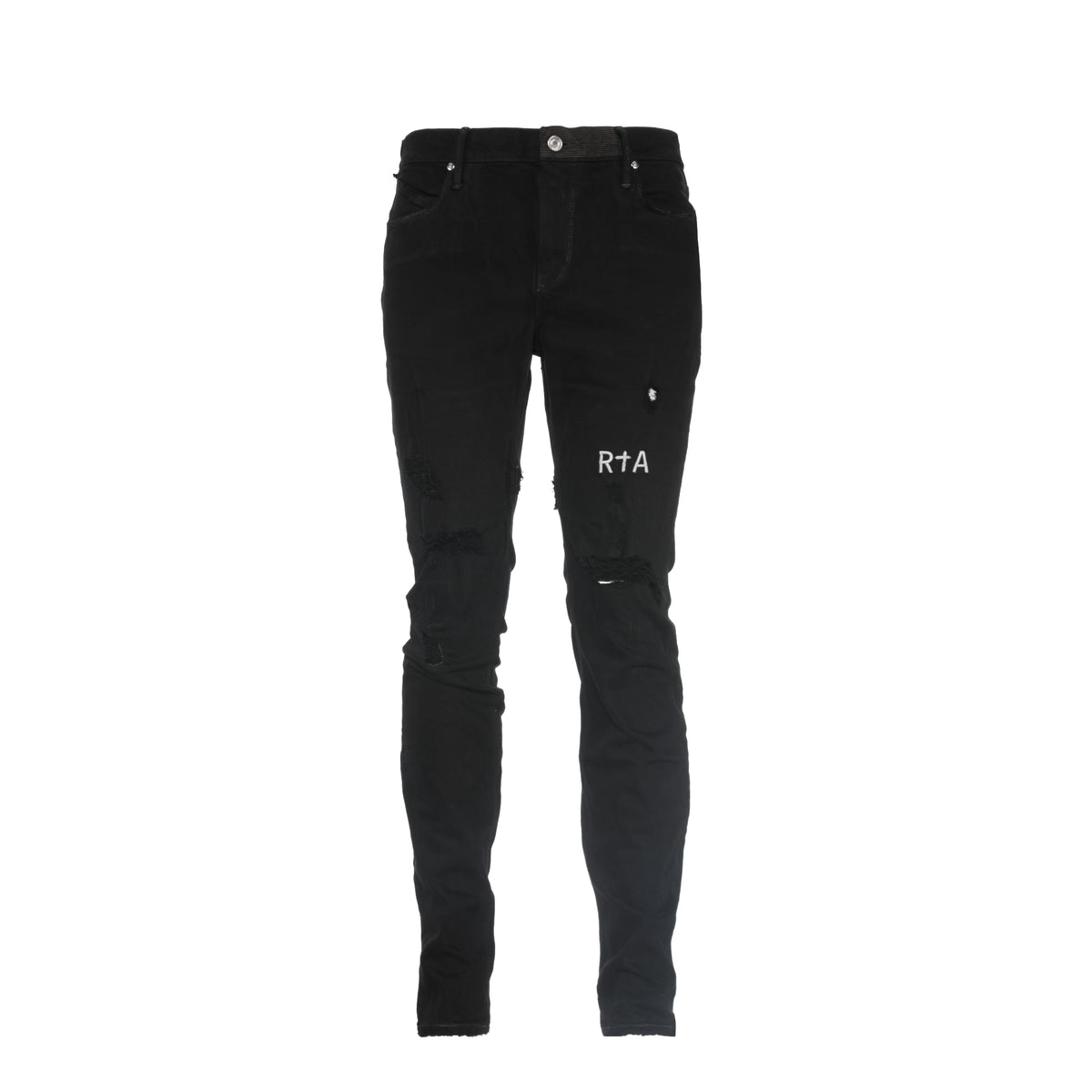 RTA Brand Black Logo Destroyed Men's Jeans