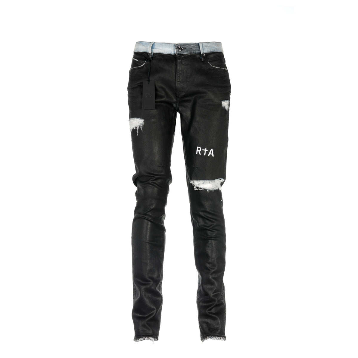 RtA Brand Bryant Black Coated Men's Designer Jeans