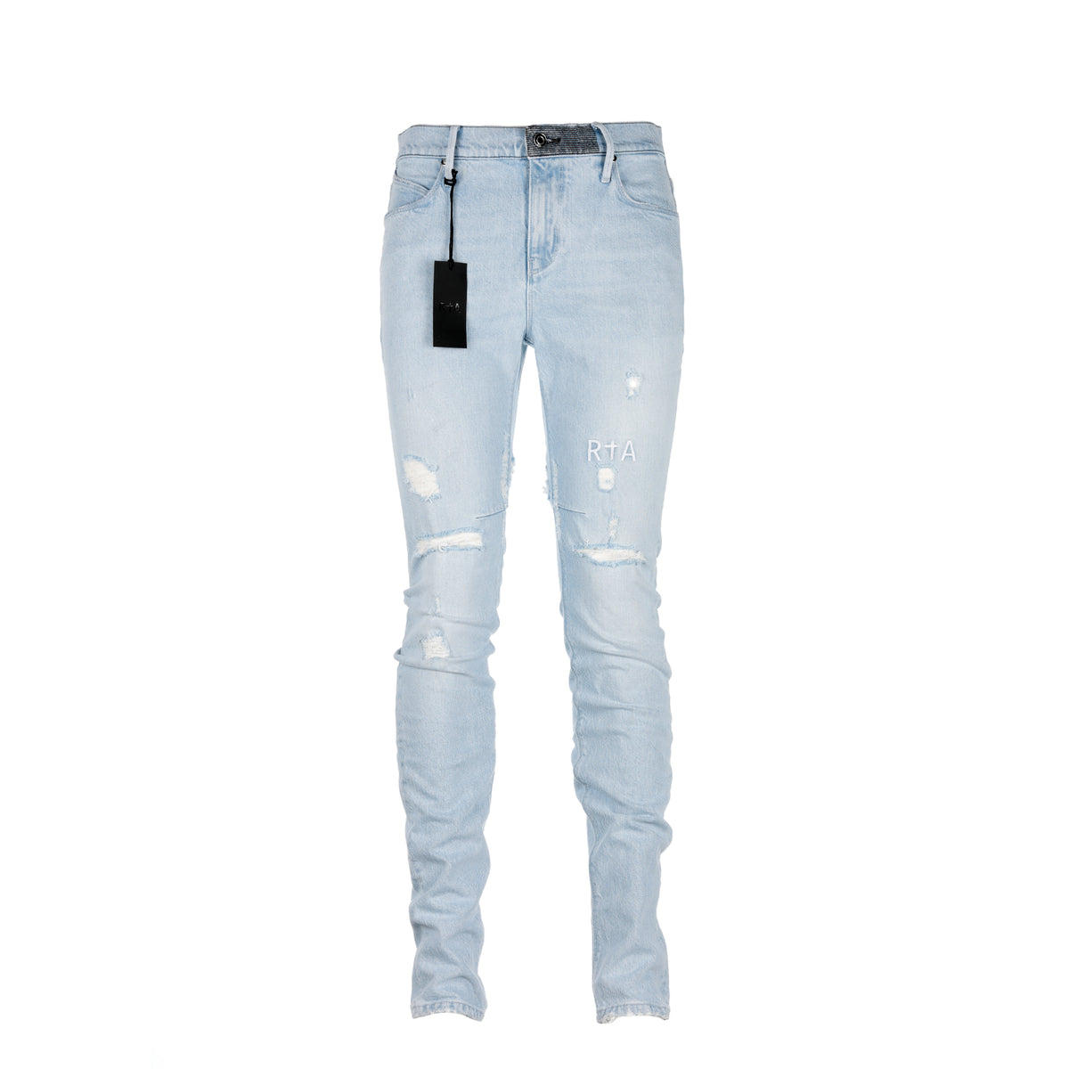 RtA Brand Bryant Light Blue Logo Men's Designer Jeans