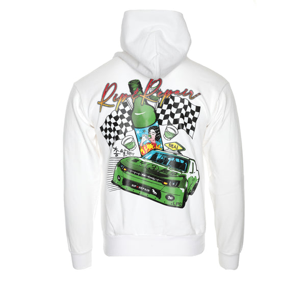 Rip n Repair Seoul Taxi Unisex Graphic Hoodie White