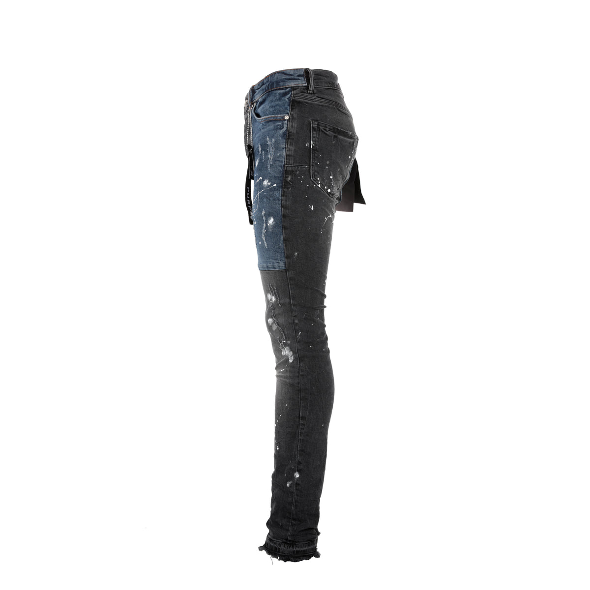 P001 Purple Brand Color Block Patched Denim Men's Jeans