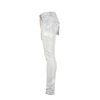 Purple Brand P001 Cream Sprayed Reflective Paint Men's Jeans