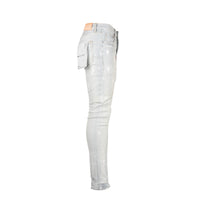 Purple Brand P001 Cream Sprayed Reflective Paint Men's Jeans