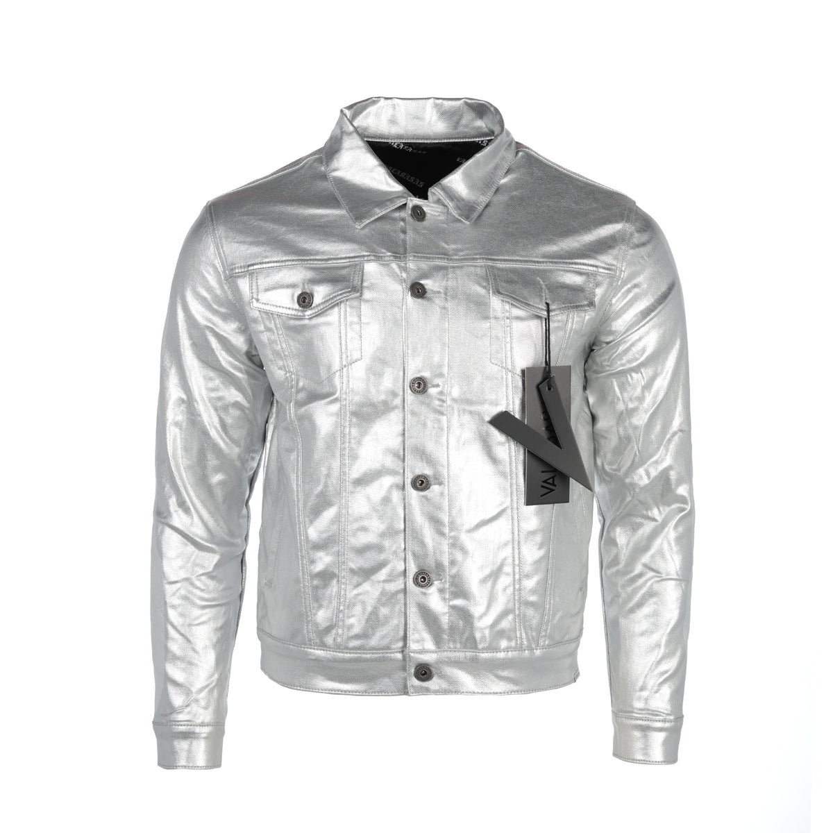 Valabasas "DaVinci" Waxed Men's Jean Jacket Silver