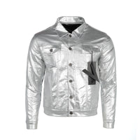 Valabasas "DaVinci" Waxed Men's Jean Jacket Silver