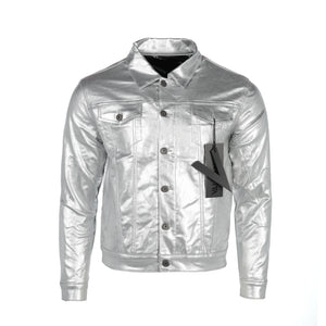 Valabasas "DaVinci" Waxed Men's Jean Jacket Silver
