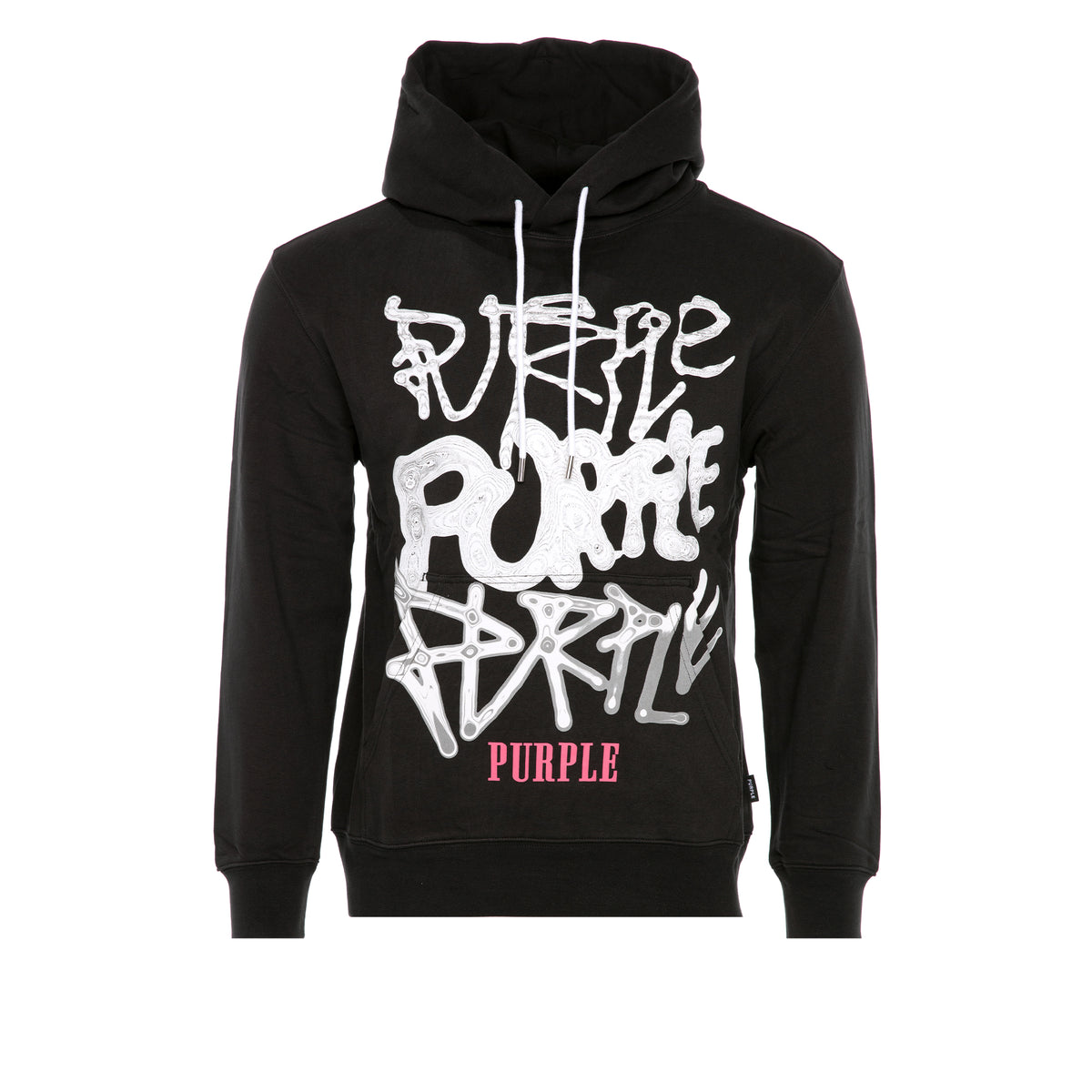 Purple Brand French Terry Distorted Black Men's Hoodie - SIZE Boutique
