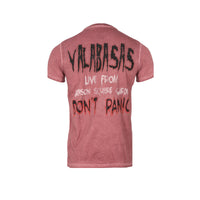 Valabasas "Don't Panic" Men's Graphic SS T-Shirt Vintage Wash Red - SIZE Boutique