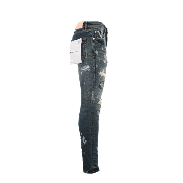 Purple Brand Denim P001 Extreme Worn Zigzag Repair Jean
