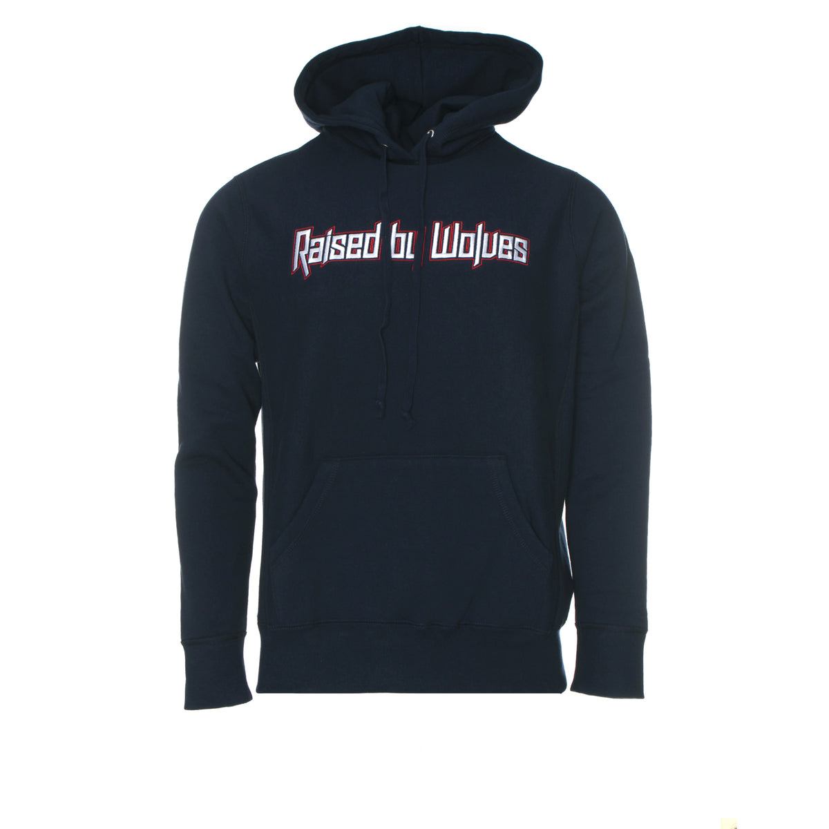 Raised by Wolves Brutalist Men's Hoodie Navy