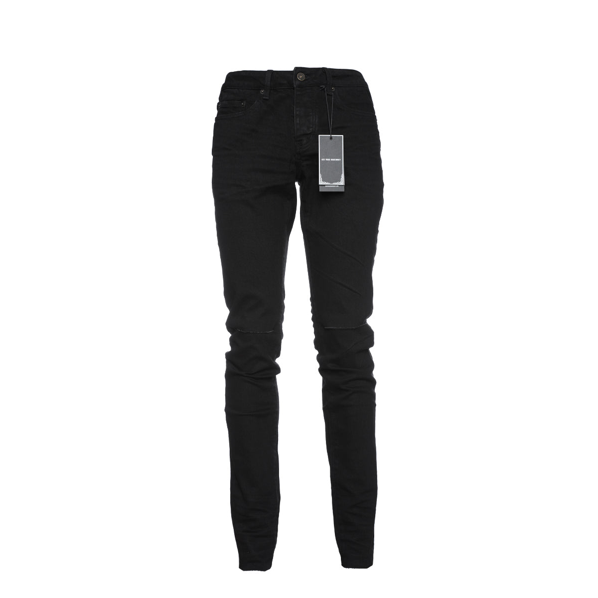 Six Week Residency Black Raw Desert Destroyed Men's Skinny Jeans