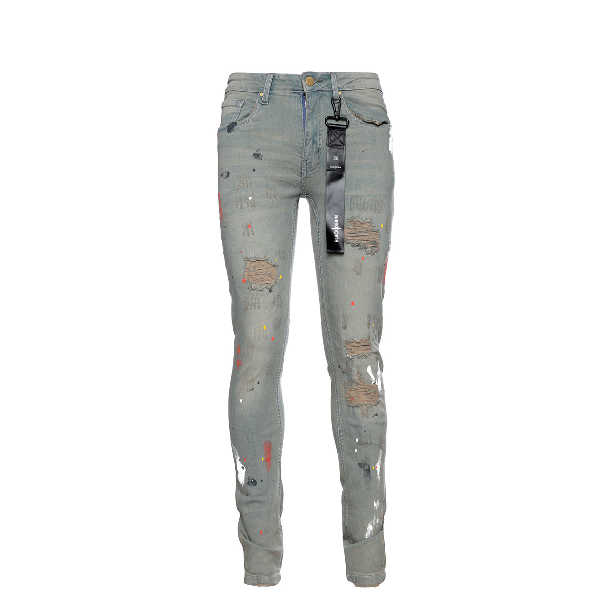 Black Denim Sunset Men's Skinny Designer Jeans