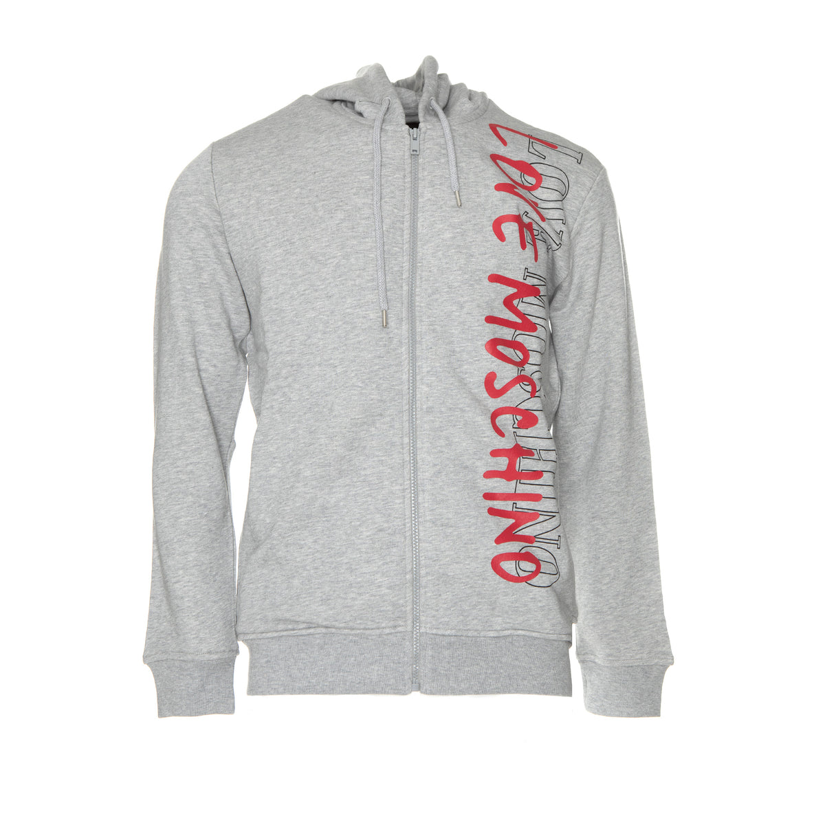 LOVE Moschino Fleece Men's Grey Hoodie  LOVE Moschino Fleece Men's Grey Hoodie  