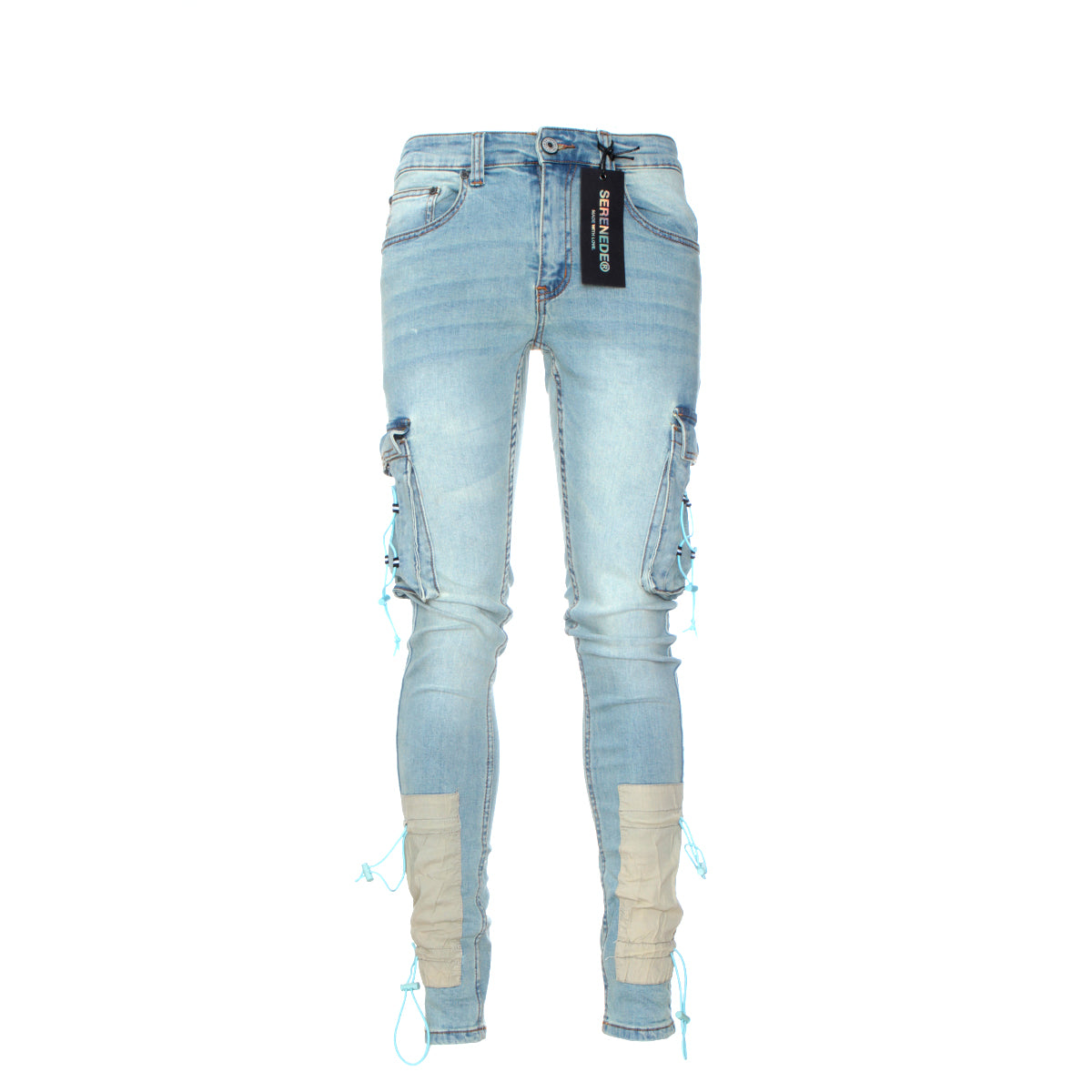 Serenede Cyber Cloud Cargo Men's Skinny Jean Blue