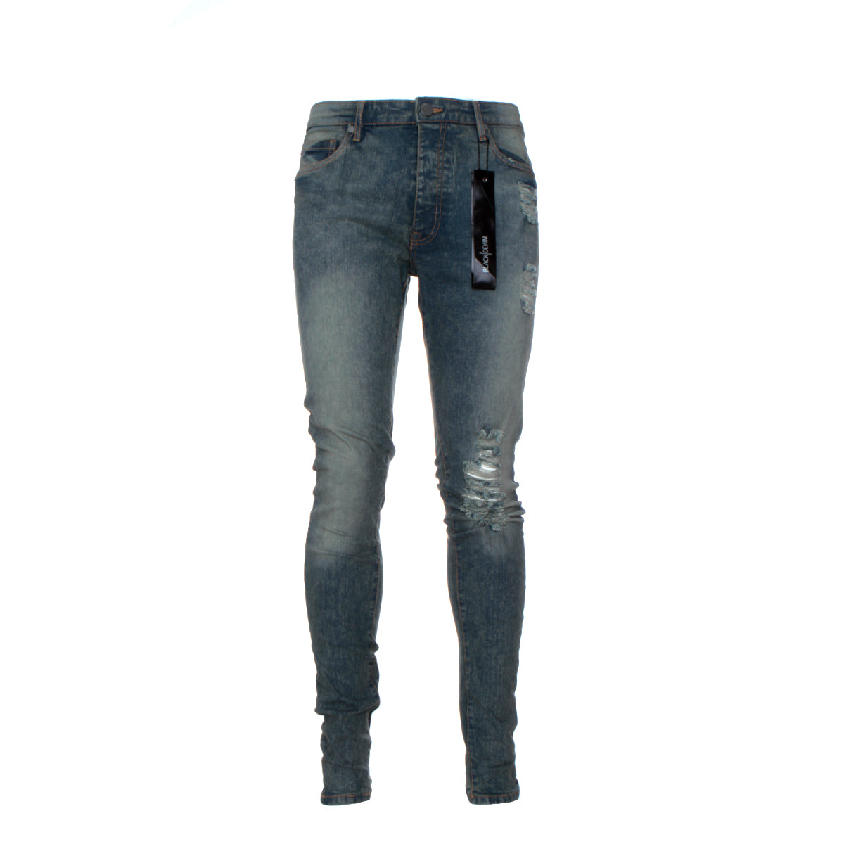 Black Denim "Sanction" Men's Skinny Designer Jean