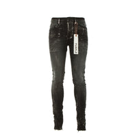 PURPLE Brand P001 Black Wash Metallic Silver Men's Designer Jeans