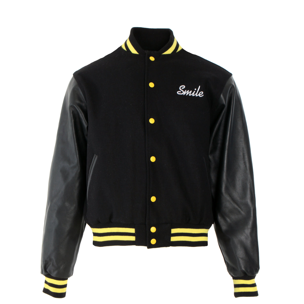 Chinatown Market Black Smiley Varsity Men's Jacket