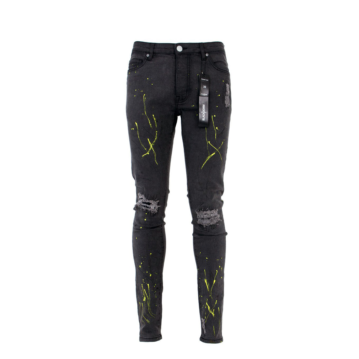 Balck Denim Slime Men's Designer Jeans Black