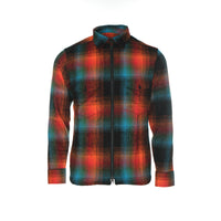 Raised by Wolves Double Plaid Flannel Men's Zip Shirt