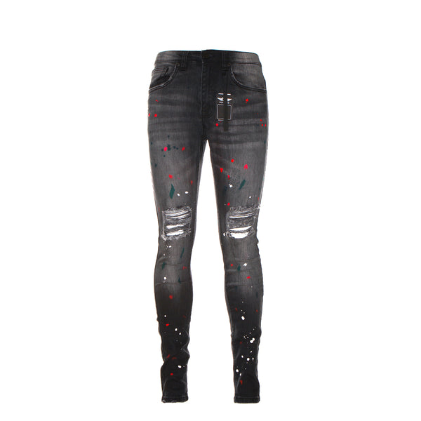 Black Denim Plasma Men's Black Skinny Jeans