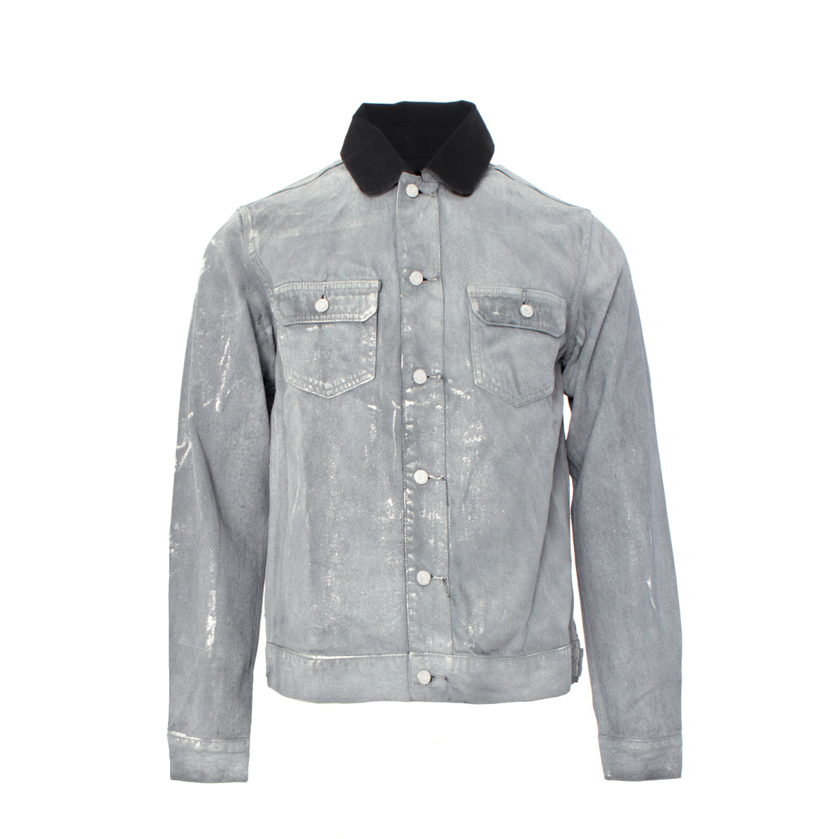 P019 Overspray Black Denim Jacket