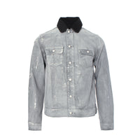 P019 Overspray Black Denim Jacket