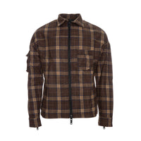 Kollar Mens Zip Flannel Brown