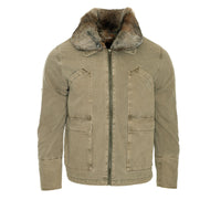 Ojardof Military Men's Fur Jacket Olive Green