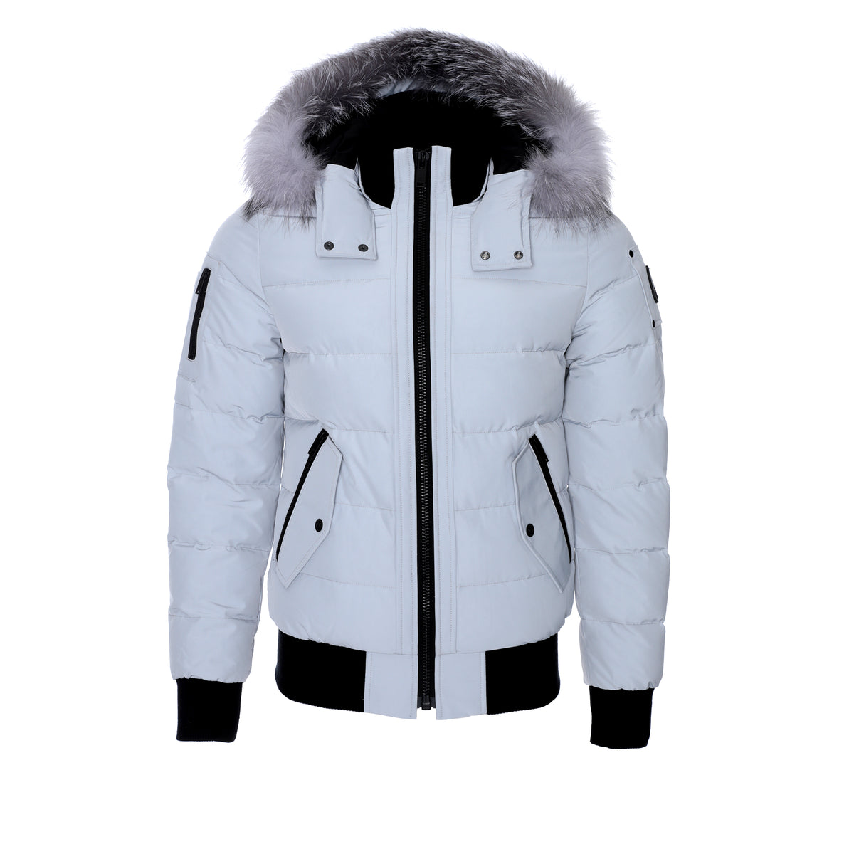 Moose Knuckles Scotch Town Bomber Men's Jacket Birch Grey
