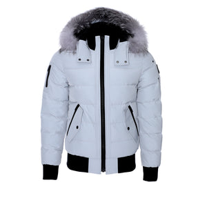 Moose Knuckles Scotch Town Bomber Men's Jacket Birch Grey