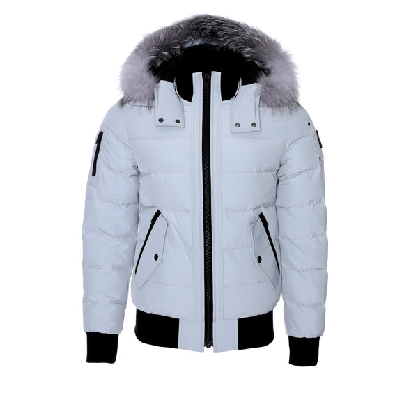 Moose Knuckles Scotch Town Bomber Men's Jacket Birch Grey