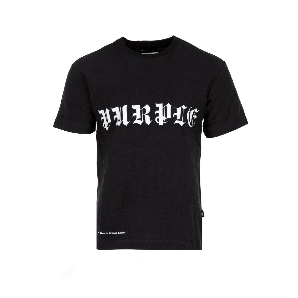 Purple Brand Textured Jersey Gothic Word Mark Men's Tee - SIZE 