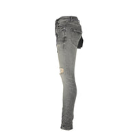 Purple Denim P001 Distressed Dirty Grey Blowout Men's Designer Jeans