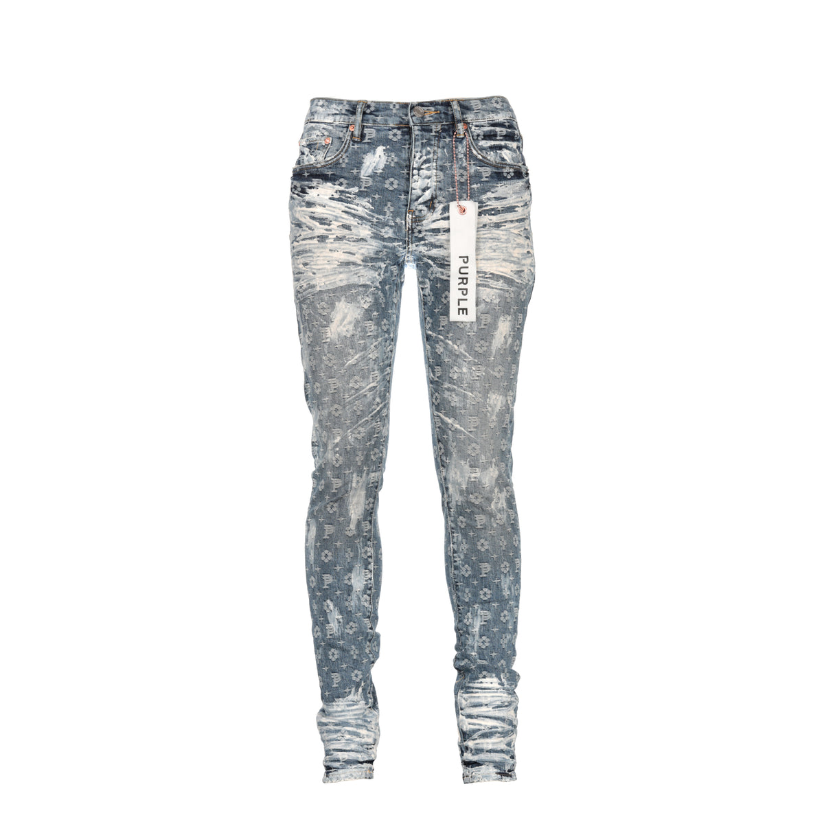 Purple Brand P001 Super Heavy Waxed Indigo Jacquard Monogram Men's Jean. 