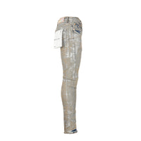 P001 Purple Brand Holographic Earth Jacquard Monogram Men's Designer Jeans