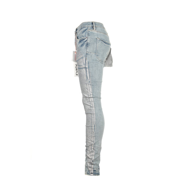 Purple Brand Denim P001 Holographic Fragment Over Light Indigo Men's Skinny Jeans