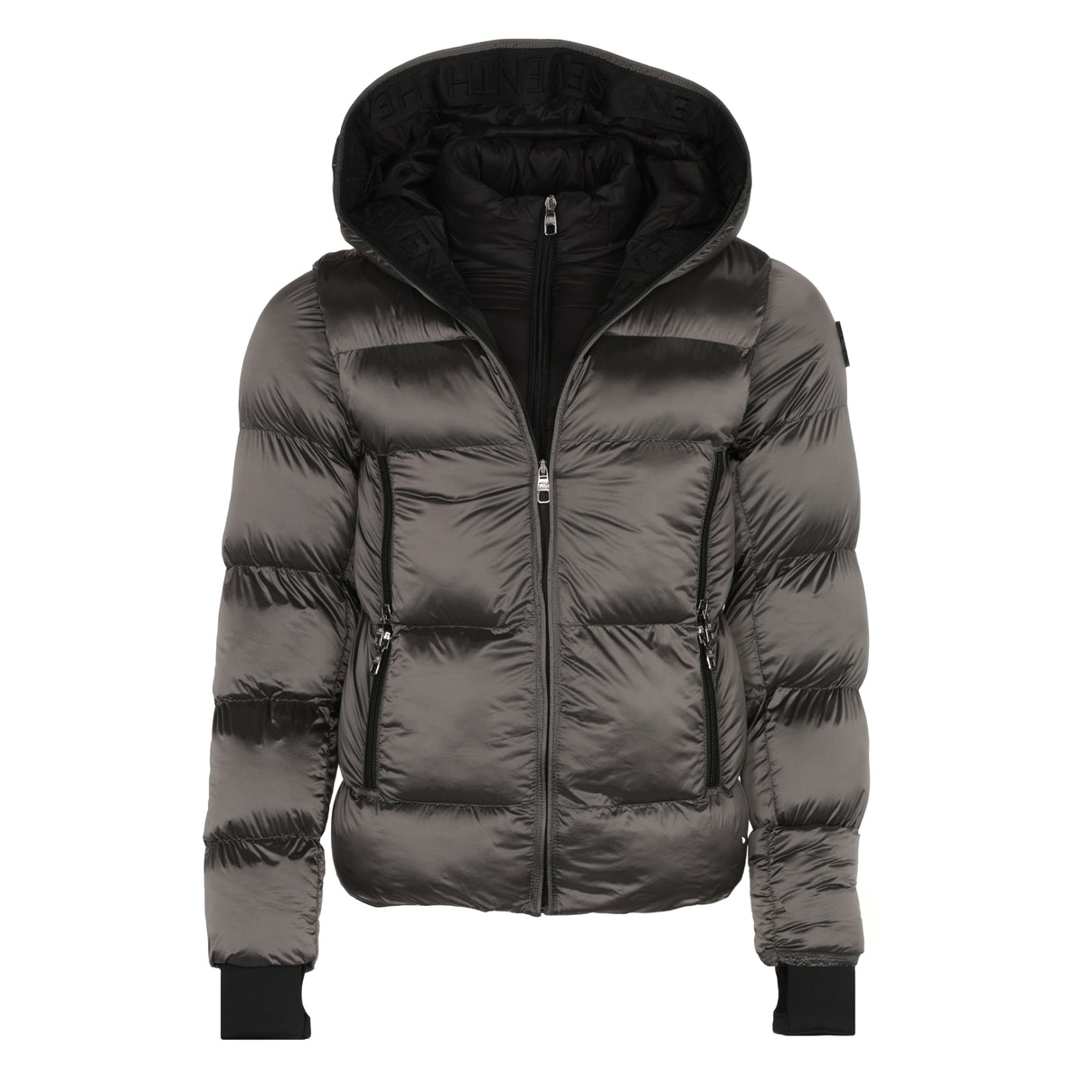 7th Heaven London Puffa 2.0 Men's Winter Jacket Satin Silver